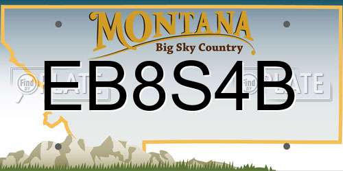 EB8S4B Montana License Plate