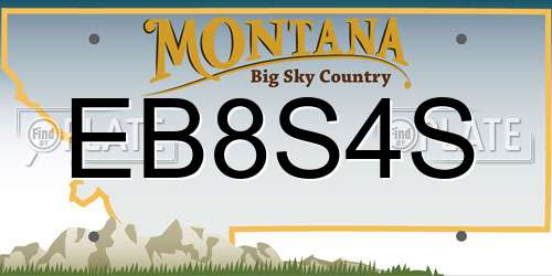 EB8S4S Montana License Plate