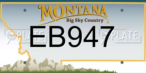 EB947 Montana License Plate