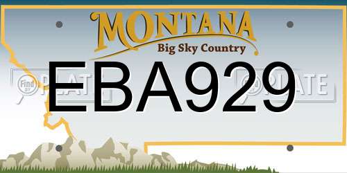 EBA929 Montana License Plate