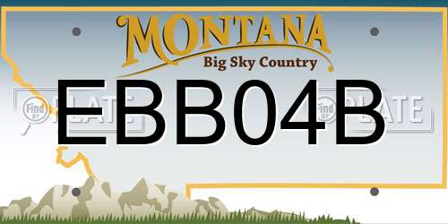 EBB04B Montana License Plate