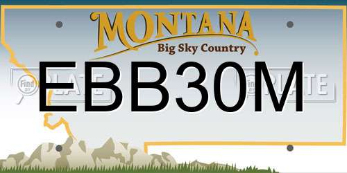 EBB30M Montana License Plate