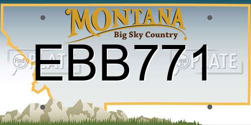 EBB771 Montana License Plate
