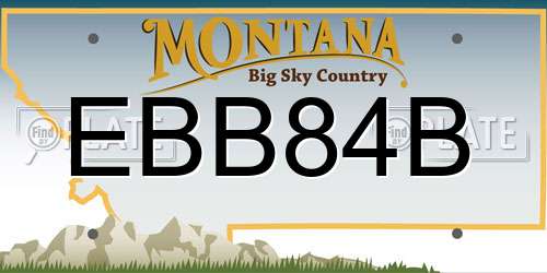 EBB84B Montana License Plate