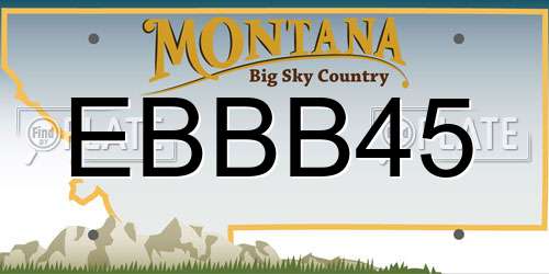 EBBB45 Montana License Plate