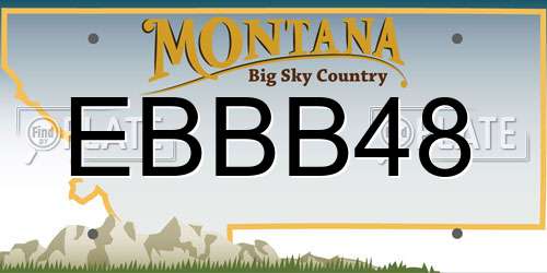 EBBB48 Montana License Plate