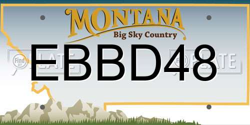 EBBD48 Montana License Plate