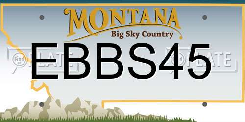 EBBS45 Montana License Plate