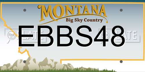 EBBS48 Montana License Plate