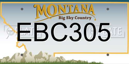 EBC305 Montana License Plate