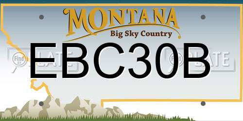EBC30B Montana License Plate
