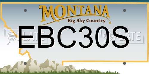 EBC30S Montana License Plate