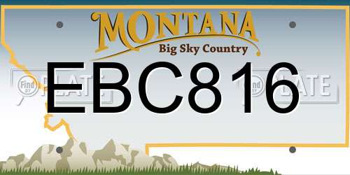 EBC816 Montana License Plate