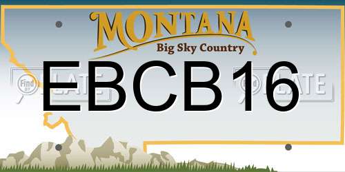 EBCB16 Montana License Plate