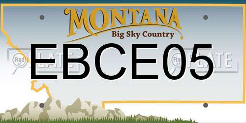 EBCE05 Montana License Plate