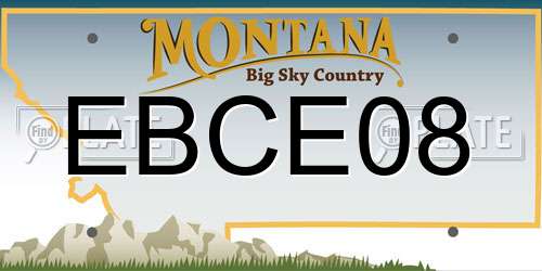EBCE08 Montana License Plate