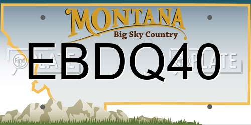 EBDQ40 Montana License Plate