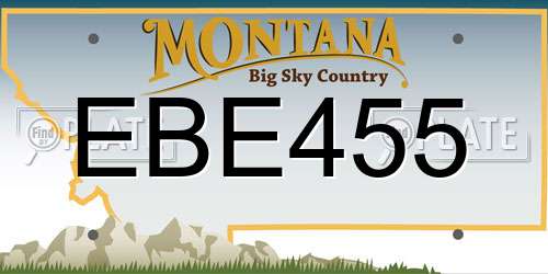 EBE455 Montana License Plate