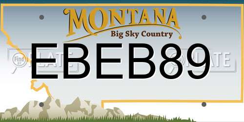 EBEB89 Montana License Plate