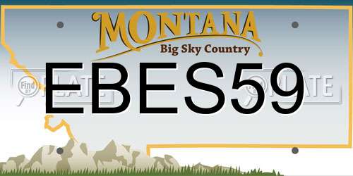 EBES59 Montana License Plate