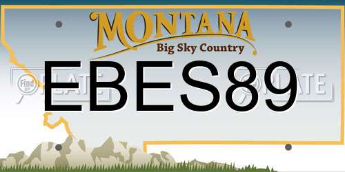 EBES89 Montana License Plate