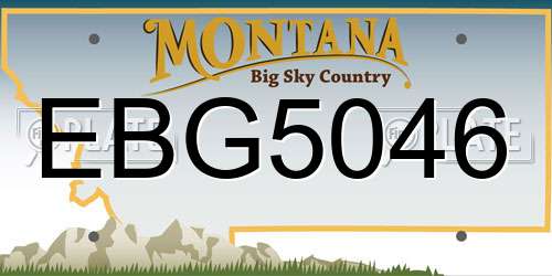 EBG5046 Montana License Plate