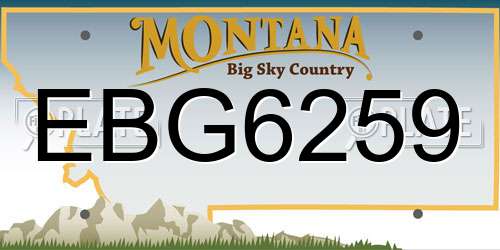 EBG6259 Montana License Plate