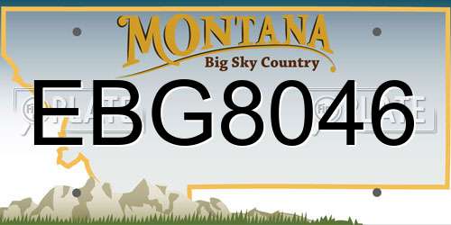 EBG8046 Montana License Plate