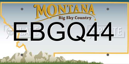 EBGQ44 Montana License Plate