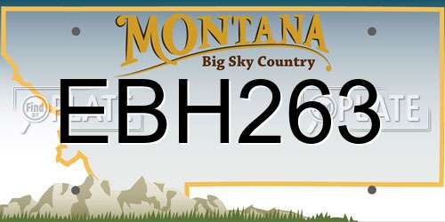 EBH263 Montana License Plate