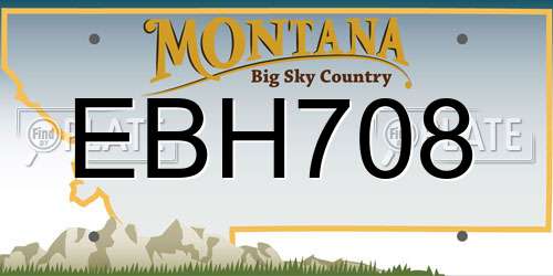 EBH708 Montana License Plate
