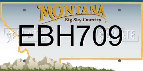 EBH709 Montana License Plate