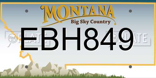 EBH849 Montana License Plate