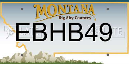 EBHB49 Montana License Plate