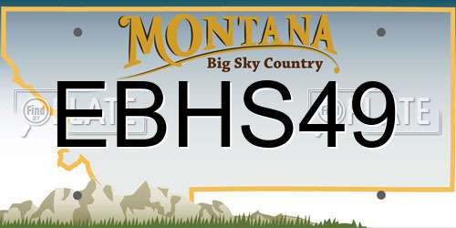 EBHS49 Montana License Plate