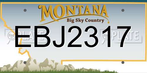 EBJ2317 Montana License Plate