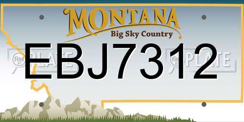 EBJ7312 Montana License Plate