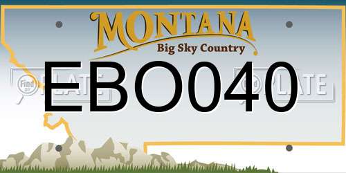 EBO040 Montana License Plate