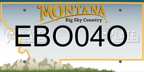 EBO04O Montana License Plate