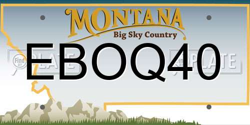 EBOQ40 Montana License Plate