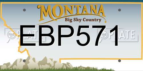 EBP571 Montana License Plate