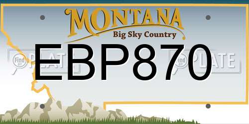EBP870 Montana License Plate