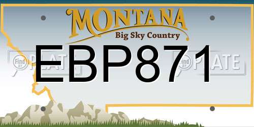 EBP871 Montana License Plate