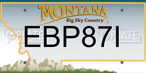 EBP87I Montana License Plate