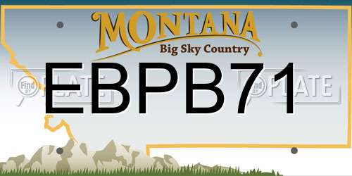 EBPB71 Montana License Plate