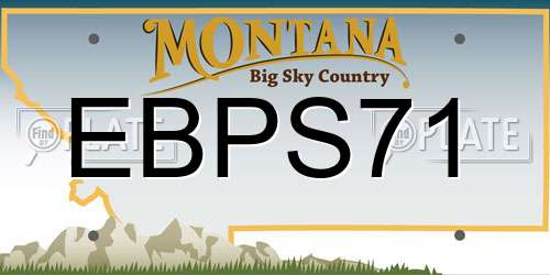 EBPS71 Montana License Plate