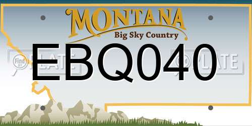 EBQ040 Montana License Plate