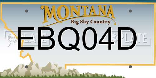 EBQ04D Montana License Plate