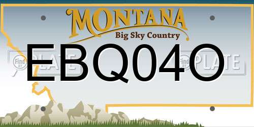 EBQ04O Montana License Plate