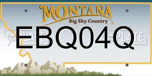 EBQ04Q Montana License Plate